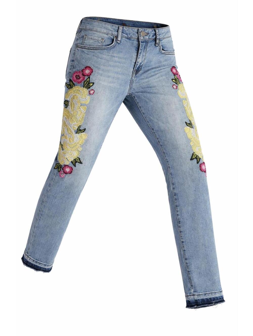 William Rast Women’s US 8 Light Floral Embroidered Boho Straight Frayed Hem